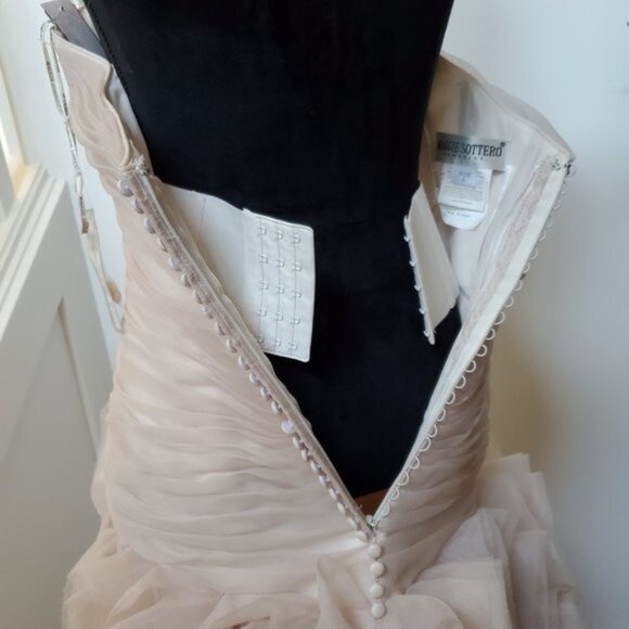 Maggie Sottero Penny 6MS761 Champagne sleeveless fit and flare scoop bust - Picture 9 of 13